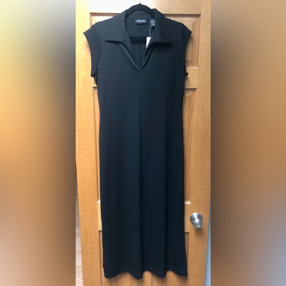 New York & Company NWT Black short sleeve long pull on dress Size Large